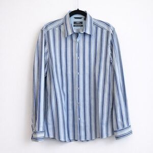 MEXX Metropolitan Men’s Blue Striped Button-Down Shirt | Size M | Regular Fit